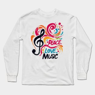 Peace love music Long Sleeve T-Shirt